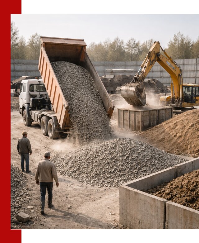 Доставка нерудных материалов с погрузкой и разгрузкой в Долгопрудном