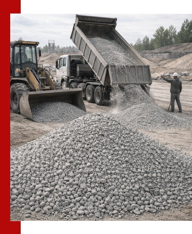 Доставка известнякового щебня фр. 5–20 в Долгопрудном