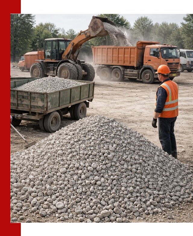 Доставка известнякового щебня фракция 20–40 в Долгопрудном