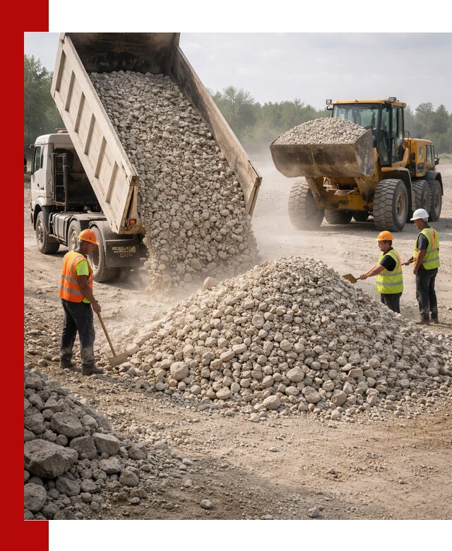 Доставка известнякового щебня фр. 40-70 в Долгопрудном