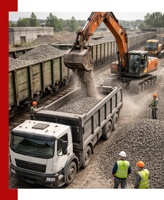 Железнодорожный щебень фракция 25–60 для поставок в Долгопрудном