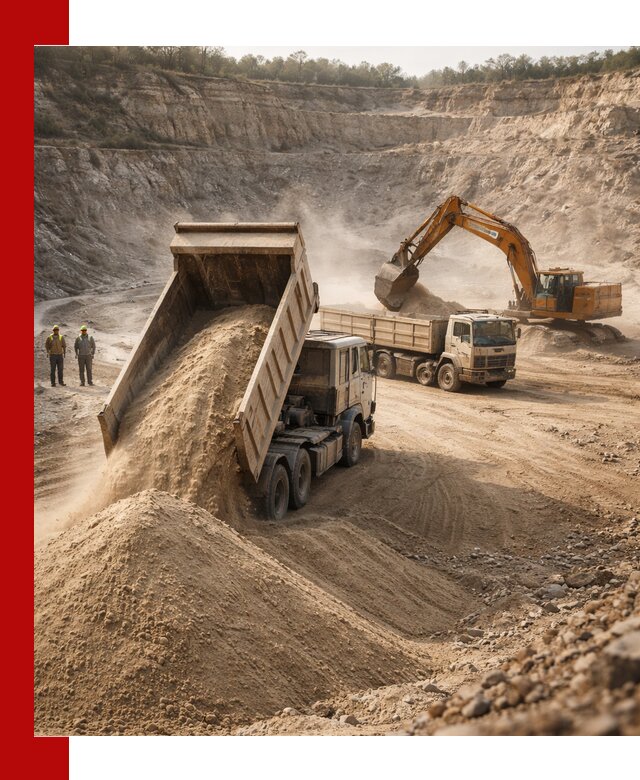 Карьерный песок навалом с доставкой в Долгопрудном