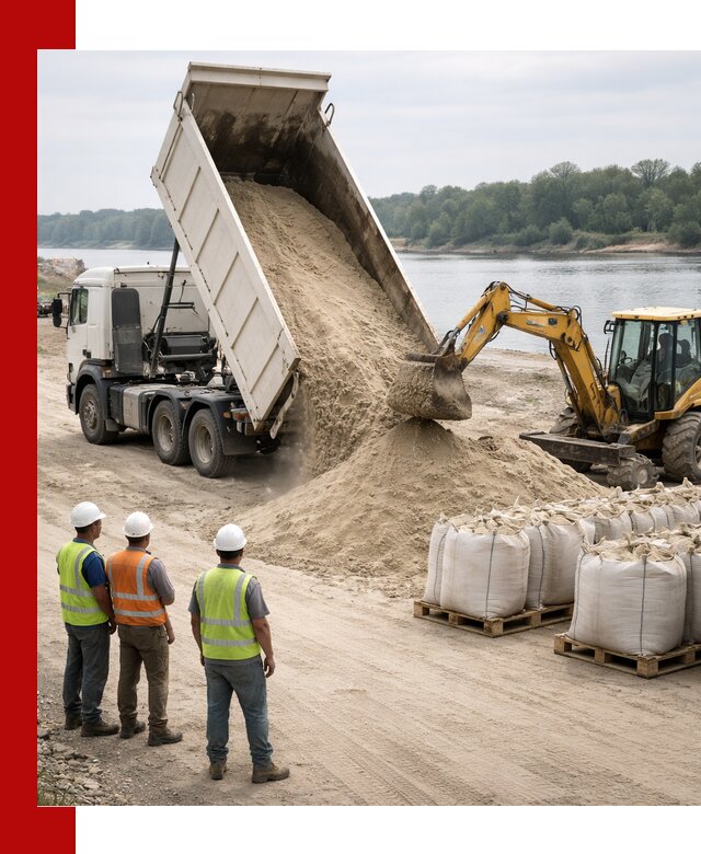 Доставка речного песка в Долгопрудном самосвалами и погрузкой
