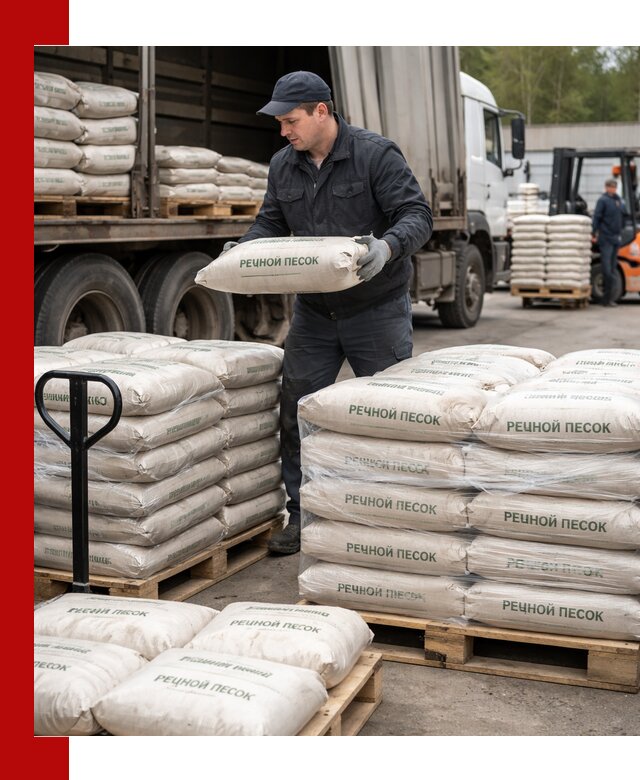 Речной песок в мешках с доставкой в Долгопрудном