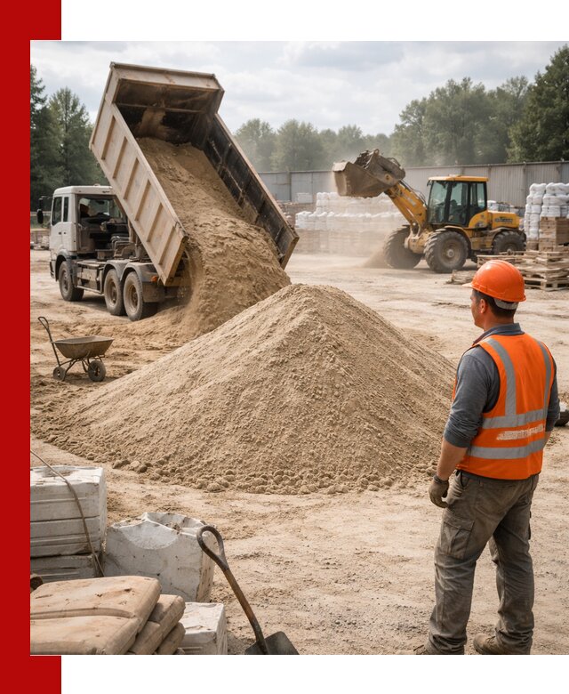 Доставка строительного песка с самосвалом в Долгопрудном