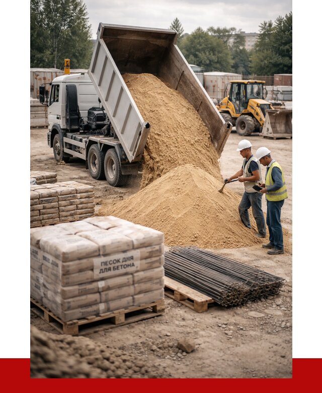 Песок для бетона в Долгопрудном от 2537 р. с доставкой, ПРОНЕРУДДлг
