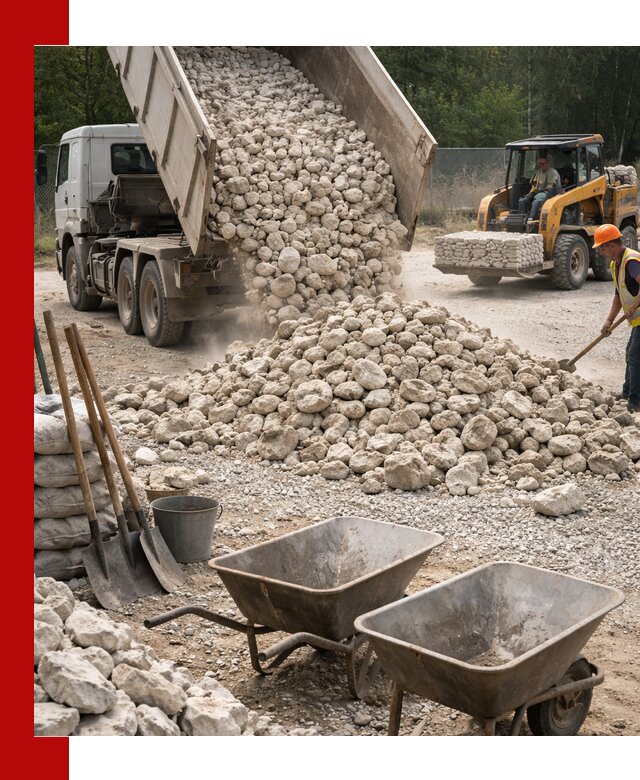 Доставка и продажа бутового известнякового камня в Долгопрудном