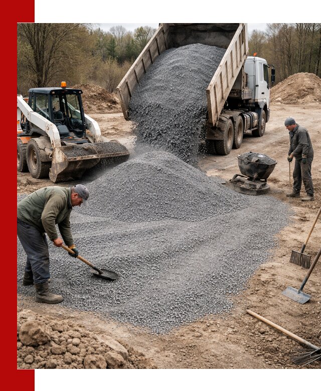 Отсев для подсыпки в Долгопрудном — доставка и подсыпка на участок