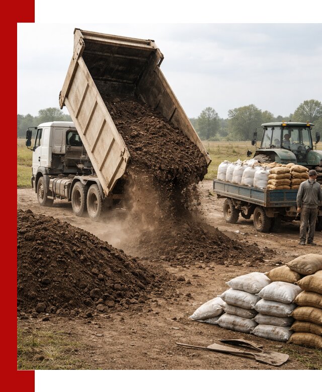 Доставка грунта и удобрений оптом в Долгопрудном для сельхоз и строительства