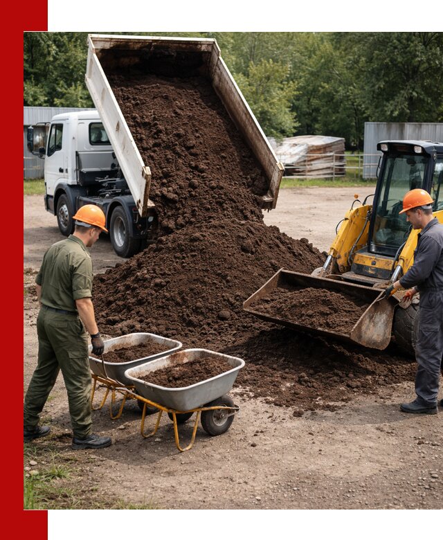Доставка торфо-земляной смеси в Долгопрудном для огорода и ландшафта