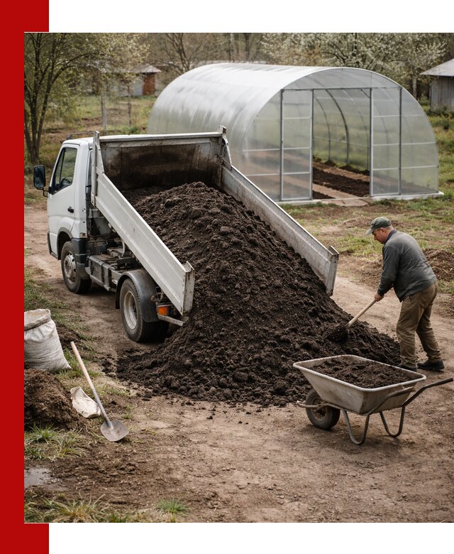 Чернозем для теплицы с доставкой в Долгопрудном
