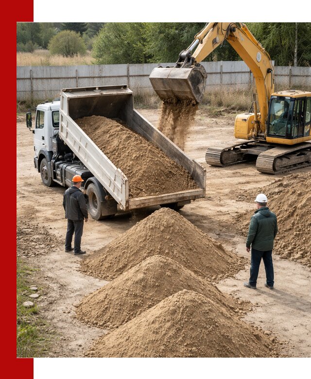 Доставка супеси вагонными и автопартиями в Долгопрудном