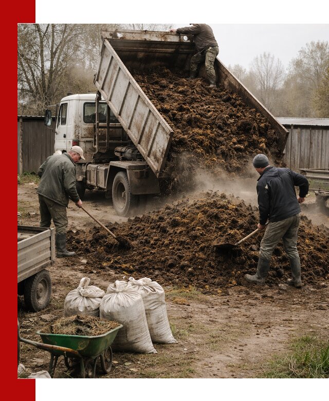 Доставка коровьего навоза самосвалом в Долгопрудном