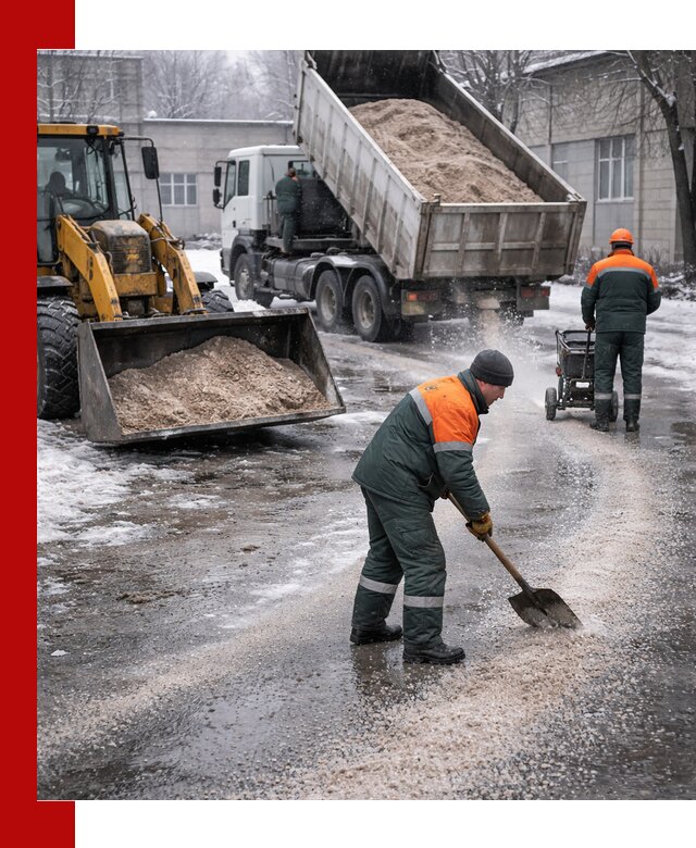 Реагент против гололеда с доставкой и нанесением в Долгопрудном
