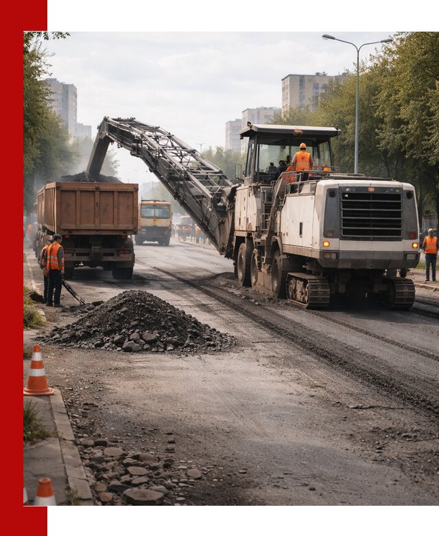 Фрезерованный асфальт в Долгопрудном — удаление и вывоз старого покрытия