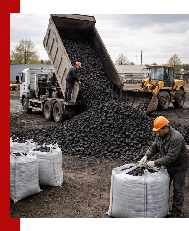 Доставка каменного угля в Долгопрудном оптом и в розницу