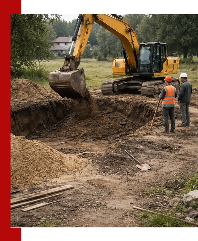 Рытье котлована под фундамент в Долгопрудном (быстро и недорого)