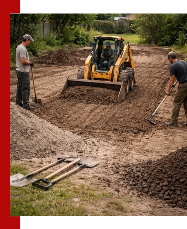 Планировка участка грунтом с вывозом и доставкой в Долгопрудном