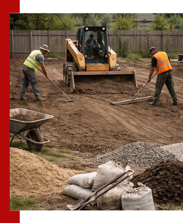Выравнивание участка под строительство и благоустройство в Долгопрудном