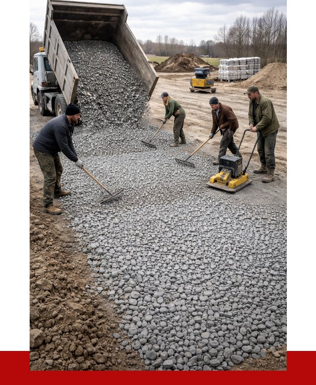 Устройство щебеночной подушки в Долгопрудном от 4566 р. ПРОНЕРУДДлг