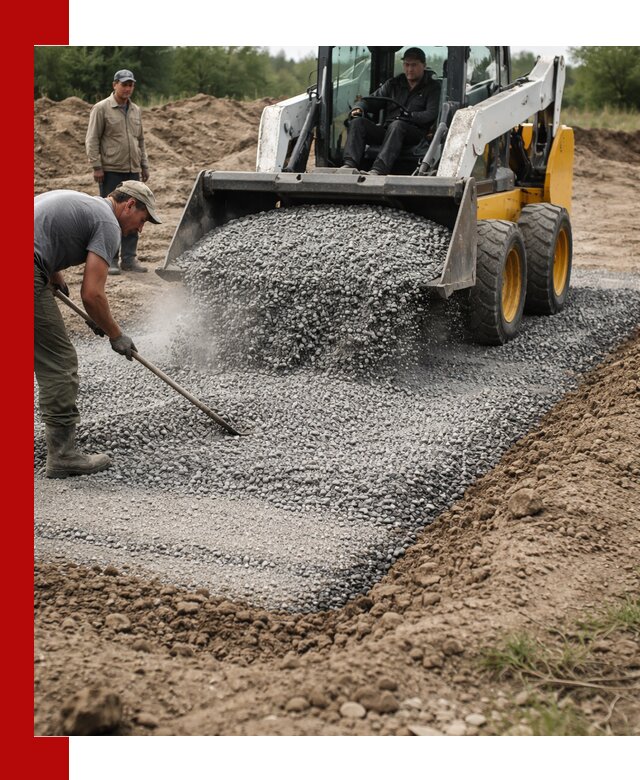 Устройство щебеночной подушки в Долгопрудном для дорог и фундаментов